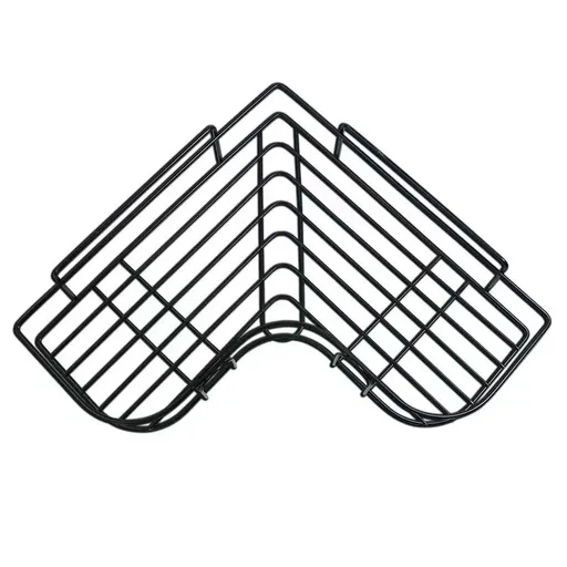 Dual Use Adhesive Or Screw Hook Metal Iron Wire Corner Shelf Storage Hanging Rack,Office Partition Corner Shelf,Bathroom Kitchen