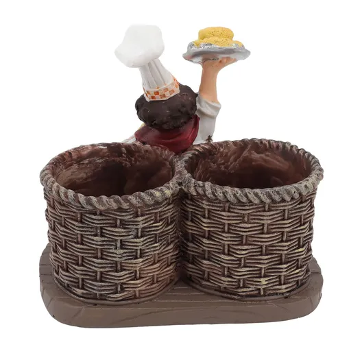 Chef Stature Holder, Salt and Pepper Shaker Sets Statue Bottle Holder Decoration, Spice Storage Box for Kitchen