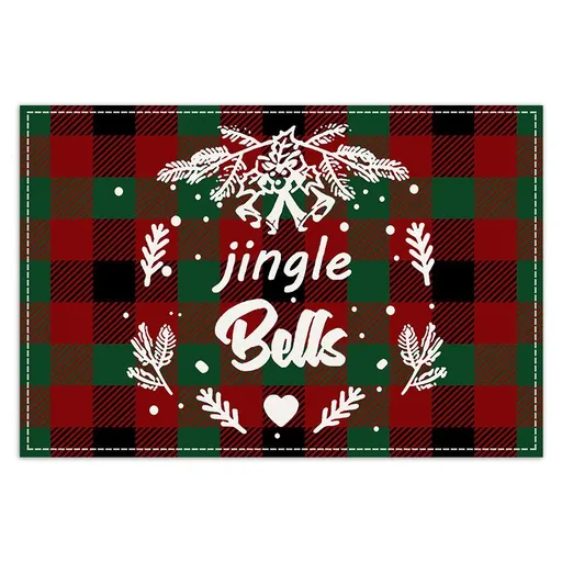 Christmas Placemats Set of 3 Table Mats for Dining Tables Red Green Buffalo Plaid Xmas Table Place Mat Set for Christmas Party