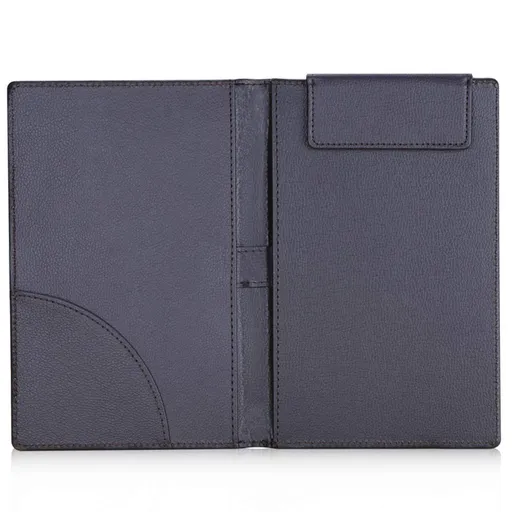 Leather Menu Folder Presenter Guest Check Book Holder Money Pocket Fit Server Apron with Pen Clip for Hotel Bar Salon KTV Restaurant(Black)