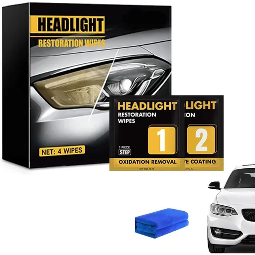 Headlight Restoration Wipes Kit, Ceramic Car Headlight Restoration Kit, 5-Minute Quick Repair Kits, Headlights Polish No Power Tools Required, for Cars & Truck & Motorcycle