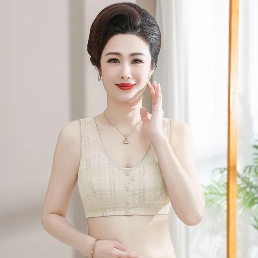 Women Cotton Front Closure Bra Gather Support Skin color 44/100 [75.50 kg-82.50 kg]