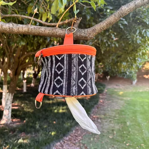 Bohemian Striped Portable Napkin & Tissue Holder, Foldable Roll Dispenser for Camping, Car, Picnic & Home Organization Type A