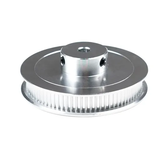2 pcs 80 Teeth Bore Timing Pulley, Aluminium Synchronous Wheel for 3D Printer Belt, CNC Machine Silver and black