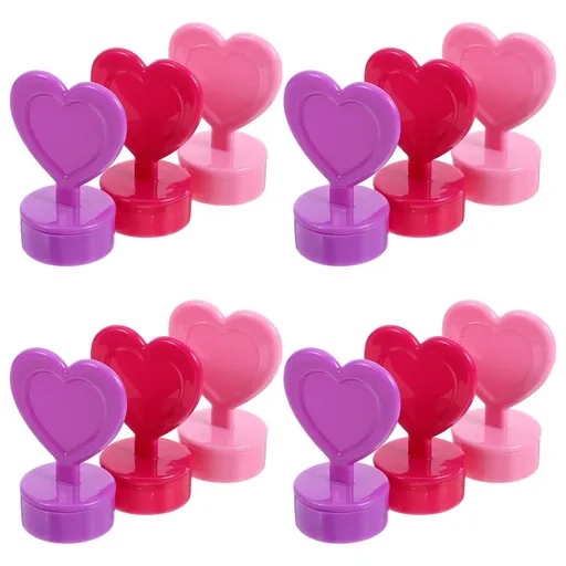 12Pcs Kid Friendly Heart Stampers For Kids In Assorted Color For Crafting And Classroom Activities