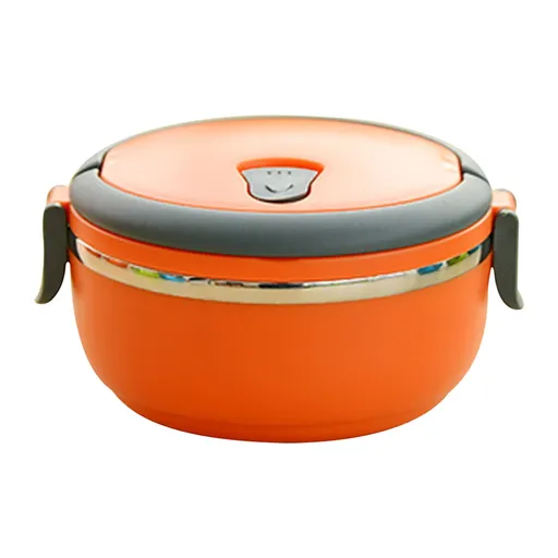 Lunch Box Containers for Hot Food, Portable Lunch Box Stainless Steel Insulated Food Storage Container for Outdoor Camping Picnic Orange