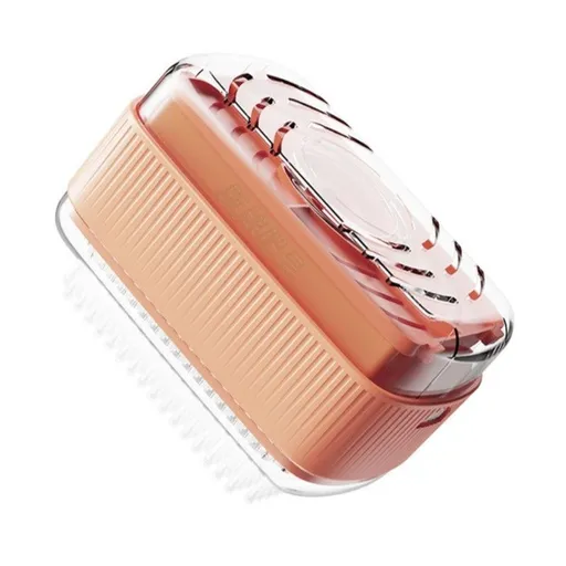 Multi-Function Soap Foaming Box with Roller No-Rub Drain Soap Storage Case Integrated Laundry Brush Orange