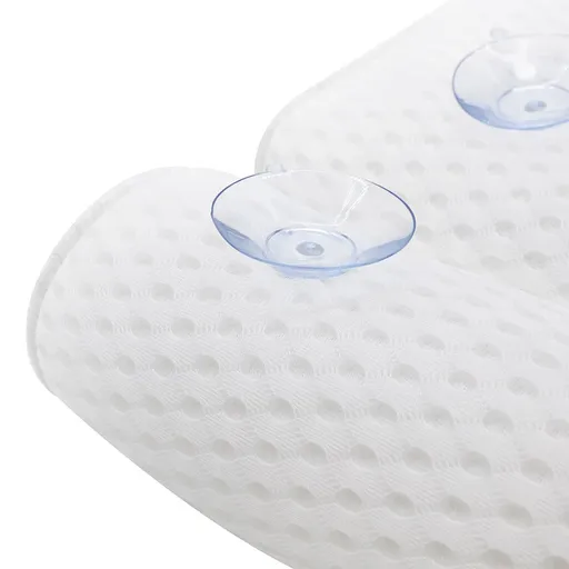 Bathtub Spa Pillow with 4D Air Mesh Technology and 7 Suction Cups, Helps Support Head, Back, Shoulder and Neck, Fits All Bathtub