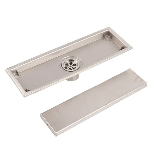 Linear Shower Drain Stainless Steel Rustproof Scratch Resistant Detachable Long Floor Drain for Bathroom Washroom Floor Drain