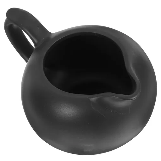 Black Ceramic Creamer with Handle and Unique Spout for Home Use, Keeps Table Neat and Tidy