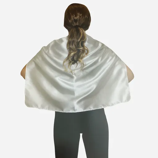 SHORT CAPE Kids Childrens Party Costume Vampire Coat School Team Colours - White