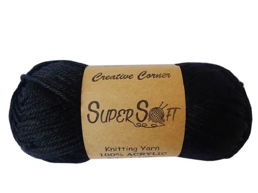 Knitting Yarn Super Soft 12 Piece Black Acrylic