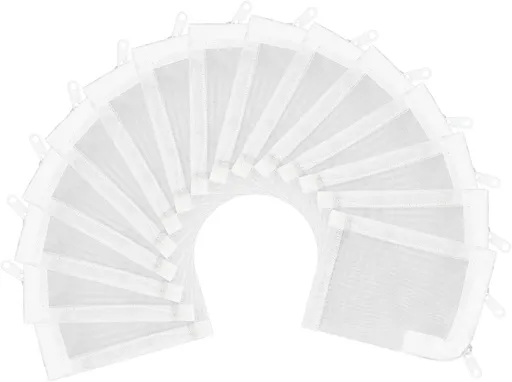 Aquarium Filter Media Bags 15pcs Fish Tank Extra Fine 100 Micron Mesh Bags with Plastic Zipper for Activated Carbon (3" x 4")