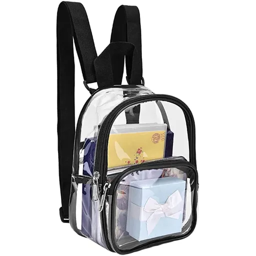 Mini Backpack Stadium Approved for Girls with Small Waterproof Backpack for Sports, Festival, Concert (Black)