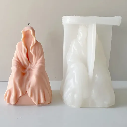 Skull Candle Mold Cloak Man Mold Cloak Candle Mold Ghost Mold Handmade Silicone Mold Silicone Mold for Candle Making Molds 3D Mold