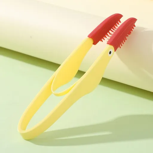 4-Pack Yellow Pet Eye Cleaning Brushes with Precisice Tweezer - Silicone Soft-Tip Tear Stain & Eye Crust Cleaner, Safe for Dogs and Cats