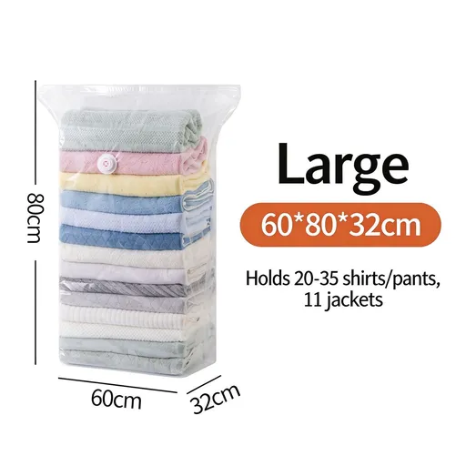 Pump‑Free 3D Vacuum Seal Storage Pouches, Heavy‑Duty Thick Fabric For Blanket & Bedding Tidying, Great For Closet Space Optimization, Holiday Home Sorting Accessory, Large Size 60x80x32, 4 Pcs