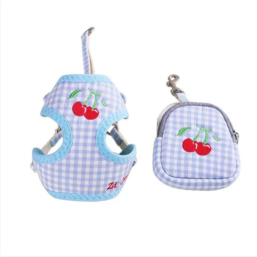 Zichen Dog Leash Chest Strap with Snack Bag Blue fruit (snack bag) 1.5（M）