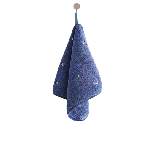 5-Pack Hanging Hand Towels (Blue)- 30 x 30 cm Soft Absorbent Quick-Dry Square Towels with Hanging Loops for Bathroom, Kitchen and Everyday Home Use