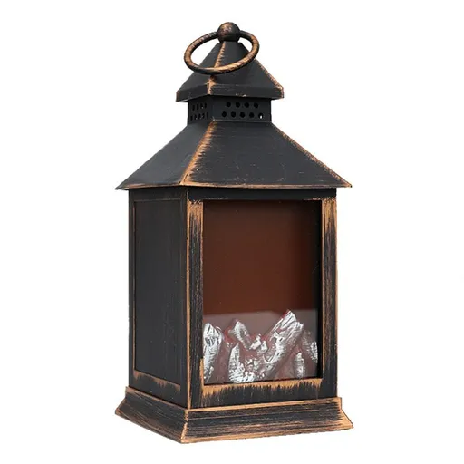 Flameless LED Fireplace USB/Battery Powered Desktop Fireplace with Handle Portable Mini Fireplace for Indoor Outdoor