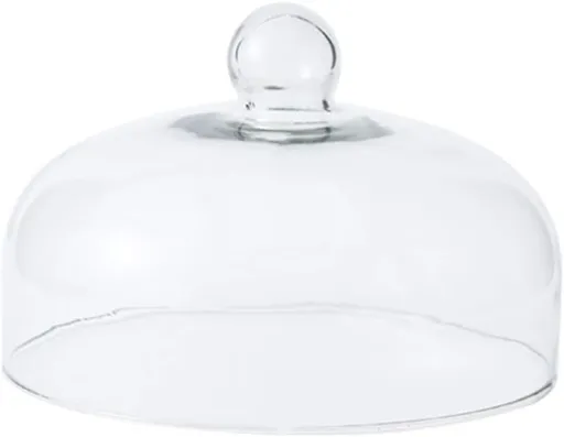 9 Inch Clear Glass Cake Dome, Home Kitchen Food Cover Pastry Display Stand Cheese Pudding Dome Cake Fresh Keeping Cover(Size:23cm)