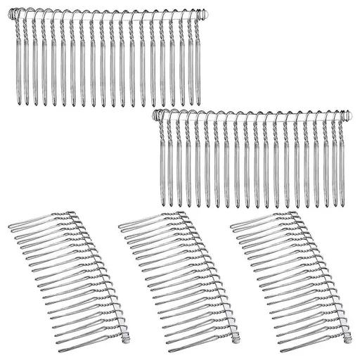 5PCS Hair Combs for Women Accessories Metal Bridal Hair Comb 20 Teeth Wedding Veil Comb Decorative for Women Girls Fine Hair