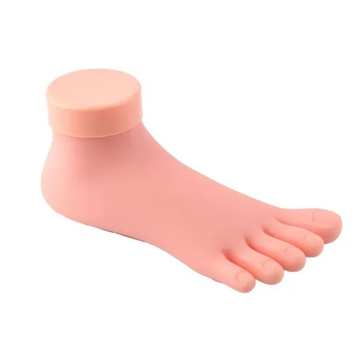 Fake Foot Silicone Practice Foot Flexible Movable Model Manicure Tool for Nail Practice Soft Silicone Prosthetic for Home Salon DIY