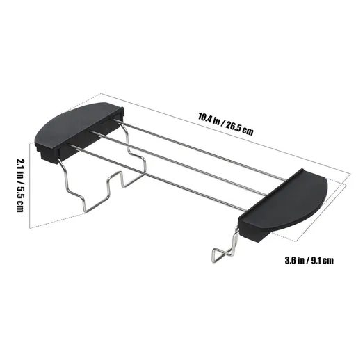 Stainless Steel Kitchen Toast Rack, Black Toaster Holder for Bread Slices, and Stylish