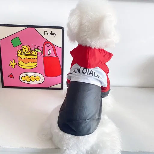 Pretty pet Polyester Windproof Jacket Small Dog Red jacket Xs bust 30 recommended 0.5-1.0kg