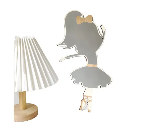 Ballet Girl Wall Mirror-Natural