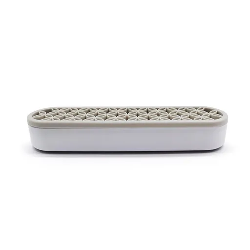 Silicone Makeup Organizer Cosmetic Storage Box Lipstick Brush Holder Desktop Box - Light Grey