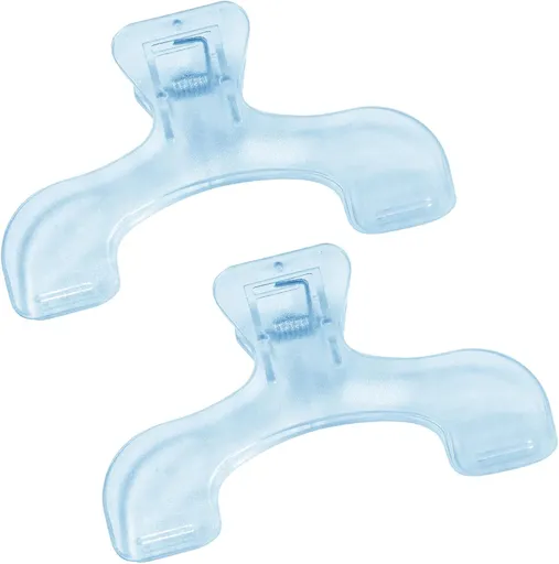 2 Pack Transparent Book Page Holder Clips, Strong Reading Thumb Clips for Holding Books Open, Portable Page Spreaders for Reading, Blue