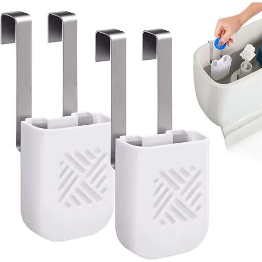 2Pcs Toilet Tank Cleaning Tablet Holder, Toilet Tank Bleach Tablet Bracket, Hanging Toilets Bowl Cleaner Carrier for Preventing Dissolved Residue From Polluting Water Tank