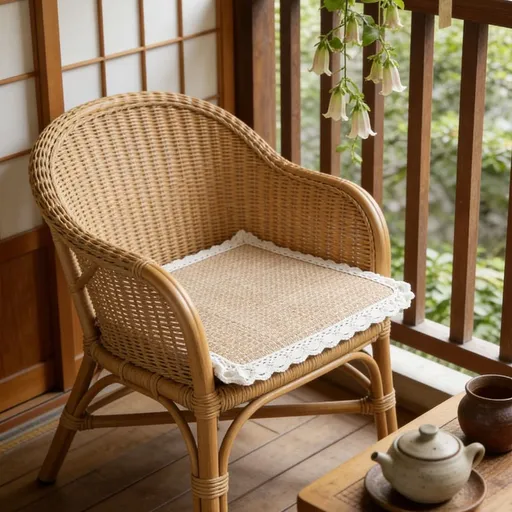 Linen Fabric Chair Pad, 15.7"x15.7" Woven Breathable Seat Cushion, Lace Decor Non Slip Mat, Wear Resistant for Sofa & Office Chair, Beige