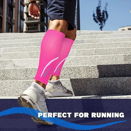 2 Pairs Calf Compression Sleeves for Men & Women (20-30 mmHg), Leg compression Sleeve Footless Compression Socks （ L/XL）
