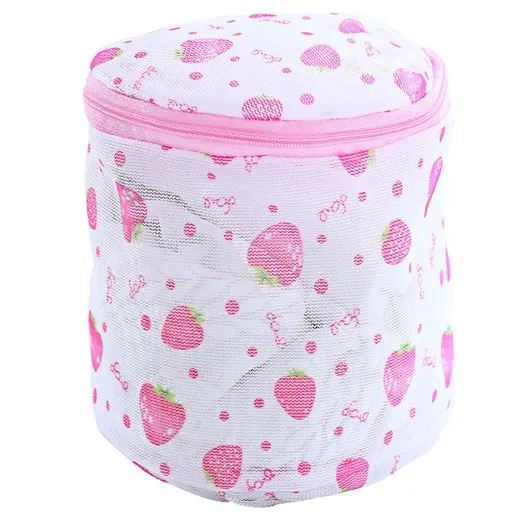 Heart Pattern Zipper Closure Foldable Underwear Washing Bag Simple Houseware Premium Bra Lingerie Wash Bags - 2 Pack