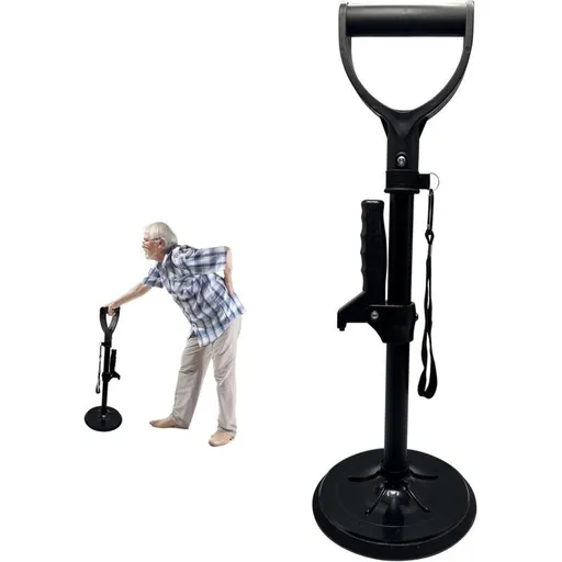 Bed Black, Floor Adjustable Height Maximum Load 200 KG Stability and Support with Hand Rest Getting Aid for the Elderly