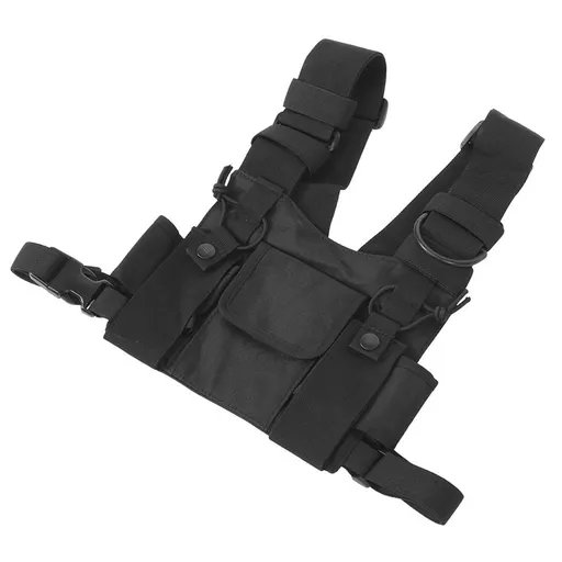 Walkie Talkie Chest Front Pack Pouch Tactics Outdoor Vest Rig Carry Bag