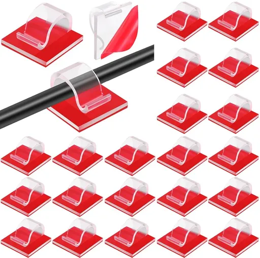 Cable Clips - 100 Pieces - Cable Holder - Halloween - Christmas - Nail Clip - Cable Tie - Clips - Cable Channel - Ties - Cable Lock - Cable Channels - Roof Hooks - Cable Clamp - Transparent - Strong clamping force - very for Party / Halloween / Chris