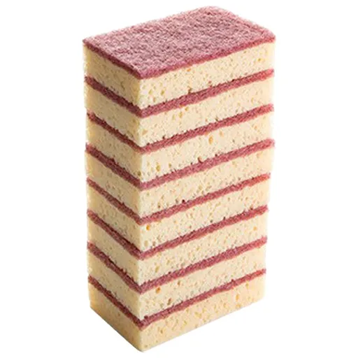 Red 16-Pack Kitchen Sponge Scrubbers, 10x7cm Dishwashing Pads for Pots & Household Cleaning