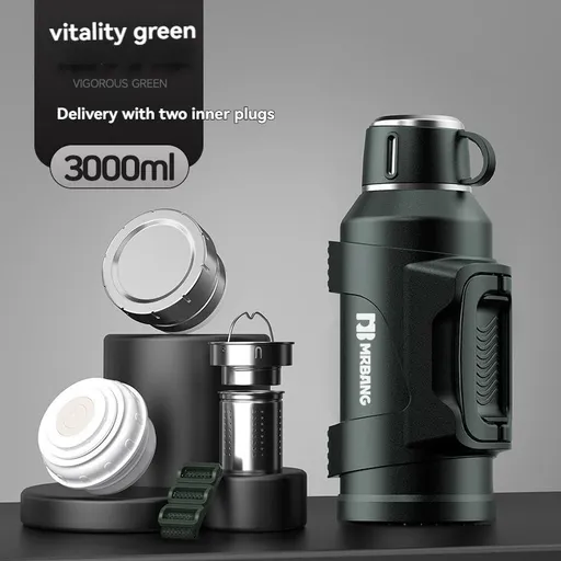 316 Stainless Steel Thermos Large Capacity Thermos Portable Thermos Flask - Green - Size 1500ml