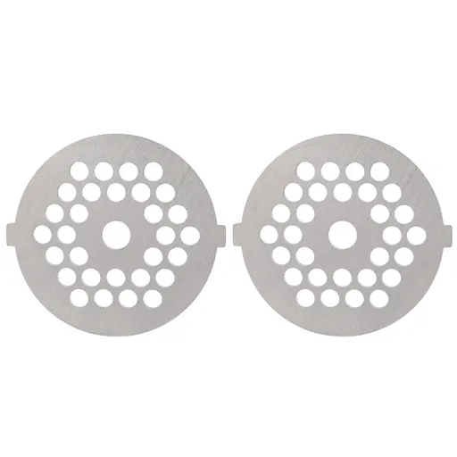 2Pcs Electric Mincer Blade Stainless Steel Grinding Plate Round Hole for 5#/B Type Grinder(5mm 30 Holes )