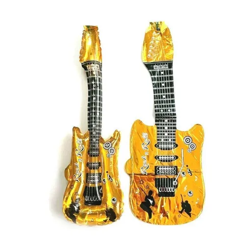 Guitar Foil Balloon Air Fill Music Party Decoration 29x85CM Gold