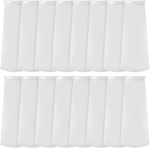 16 Pack 4 Inch Ring Filter Socks 200 ?m Aquarium Bags 4 Inch Ring by 15 Inch Long Socks for Fish Tank Freshwater Saltwater Aquariums
