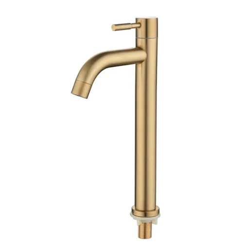 Brushed faucet, single cold water faucet, stainless steel waterfall bathroom sink faucet, bathroom washbasin faucet