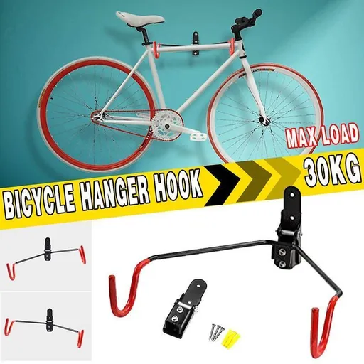 Bike Bicycle Hanger Hook Wall Mounted Garage Storage Rack Mount Steel