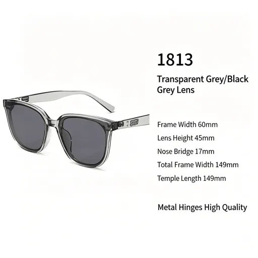 Sheer Clear Grey Frame Dark Grey Lens Cat Eye Sunglasses UV400, Lightweight Subtle Cool Daily Vibe, Nice Christmas Present