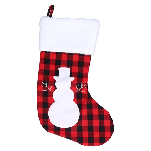 Christmas Stocking Gift Bags Cute Decals Large Capacity Exquisite Workmanship Brighter Color Large Christmas StockingSnowman