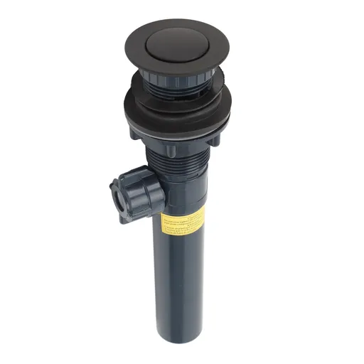 Sink Drain with Lift Rod Anti Clogging Assembly Stainless Steel Pop Up Sink Stopper for Bathroom Black