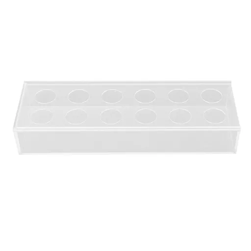 Rectangular Floral Centerpiece Clear Acrylic Flower Vase for Dining Table Wedding Party Home 12 Hole